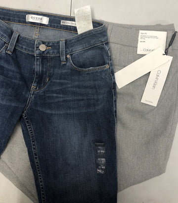 Women's Clothing Bottom Wholesale Lot, CALVIN KLEIN, TOMMY HILFIGER, FREE PEOPLE, ALFANI and more, 18 Units, Shelf Pulls, MSRP $1,330.50
