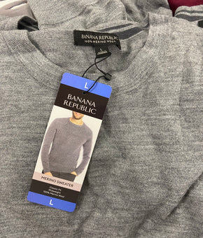 Men's Clothing Sweaters & Other Tops Wholesale Lot, BANANA REPUBLIC, CHAMPION, CLUB ROOM and more, 11 items, Shelf Pulls, MSRP $905