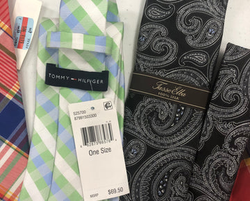 Men's Neckties & Others Wholesale Lot, TOMMY HILFIGER, CLUBROOM and more, 24 items, Shelf Pulls, MSRP $1,354
