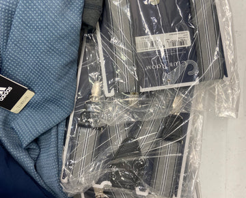 Men's Clothing Tops & Suspenders Wholesale Lot, ADIDAS, CLUB ROOM, CYPRESS CLUB, RUGGED and more, 16 items, Shelf Pulls, MSRP $883