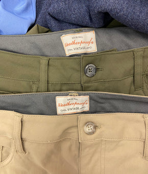 Men's Clothing Pants & Jeans Wholesale Lot, WEATHERPROOF, EDDIE BAUER, DYLAN GRAY, BOSTON TRADERS, GERRY and more, 10 items, Shelf Pulls, MSRP $647
