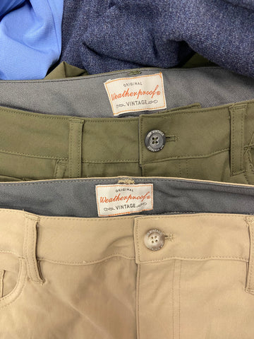 Men's Clothing Pants & Jeans Wholesale Lot, WEATHERPROOF, EDDIE BAUER, DYLAN GRAY, BOSTON TRADERS, GERRY and more, 10 items, Shelf Pulls, MSRP $647