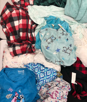 Women's Clothing Pajama Wholesale Lot, Hue, Hanes, Family PJS, Charter Club, Dream Lounge, Muk Luks, and more, 15 Units, Shelf Pulls, MSRP $735.48