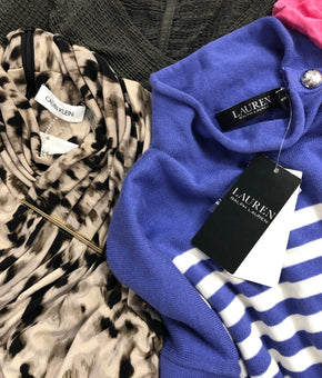 Women's Clothing Tops Wholesale Lot, LAUREN RALPH LAUREN, CALVIN KLEIN, FREE PEOPLE, ALFANI and more, 18 items, Shelf Pulls, MSRP $1,153
