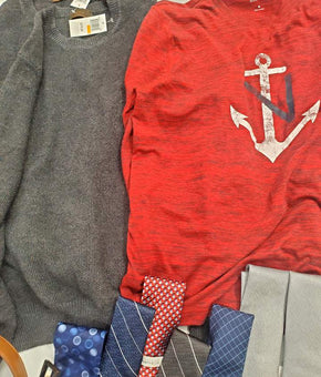 Men's Clothing ASSORTED Wholesale Lot, TOMMY HILFIGER, UNDER ARMOUR, COLE HAAN, NAUTICA, PERRY ELLIS, ALFANI and more, 27 Items, Shelf Pulls, MSRP $1,644