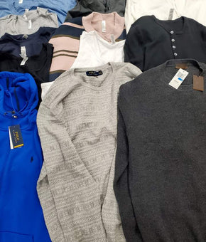 Men's Clothing Tops Wholesale Lot, ALTEA, POLO RALPH LAUREN, AMERICAN APPAREL, 18 Items, Shelf Pulls, MSRP $891