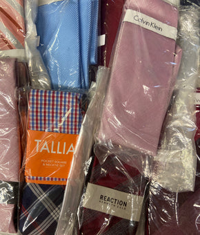 Men's Neckties Wholesale Lot, TALLIA, MICHAEL KORS, KENNETH COLE, TASSO ELBA, RYAN SEACREST, CALVIN KLEIN and more, 84 items, CUSTOMER RETURNS