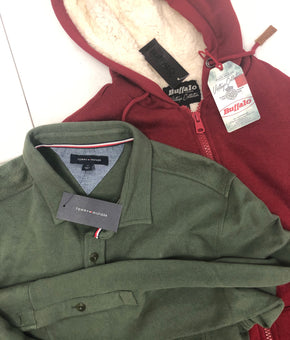 Men's Clothing OUTERWEAR/JACKETS Wholesale Lot, TOMMY HILFIGER, BUFFALO, INC and more, 13 Units, Shelf Pulls, MSRP $1,029.49