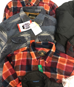 Men's Clothing Jackets and Tops, Wholesale Lot, WEATHERPROOF, RUGGED ELEMENTS, FREEDOM FOUNDRY, HITEC, JACHS NY, and more, 10 items, Shelf Pulls, MSRP $662