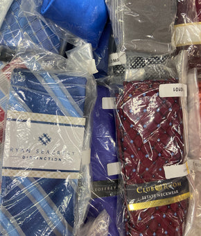 Men's Neckties Wholesale Lot, NAUTICA, TOMMY HILFIGER, MICHAEL KORS, KENNETH COLE, RYAN SEACREST, CALVIN KLEIN, and more, 108 items, CUSTOMER RETURNS