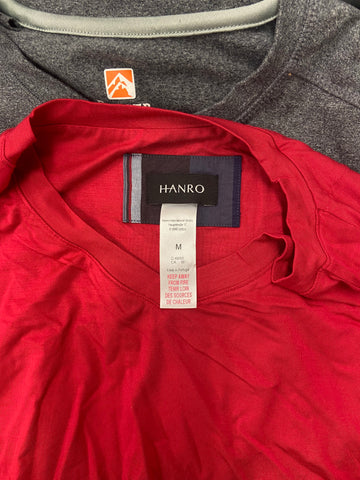 Men's Clothing T-shirts and Other Tops, Wholesale Lot, HANRO, RUGGED ELEMENT, 32 DEGREES, AMERICAN APPAREL and more, 22 items, Shelf Pulls, MSRP $671