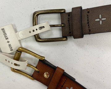 Men's Belts Wholesale Lot, SUN + STONE, 15 items, Shelf Pulls, MSRP $593