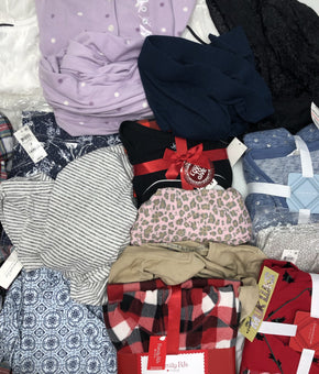 Women's Clothing Pajama Wholesale Lot, Charter Club, Muk Luks, Family PJS, Alfani and more, 17 Units, Shelf Pulls, MSRP $698.44