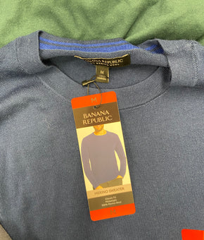 Men's Clothing Sweater and Other Tops Wholesale Lot, BANANA REPUBLIC, ADIDAS, CALVIN KLEIN, AMERICAN APPAREL and more, 13 items, Shelf Pulls, MSRP $870