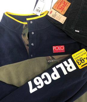 Men's Clothing Assorted Wholesale Lot, POLO RALPH LAUREN, UNDER ARMOUR, CALVIN KLEIN, LEVI'S, ALFANI and more 26 Units, Shelf Pulls, MSRP 2,274