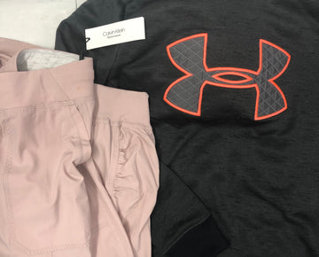 Women's Clothing Assorted Activewear Wholesale Lot, UNDER ARMOUR, ADIDAS, CALVIN KLEIN and more, 19 Units, Shlef Pulls, MSRP $974.48