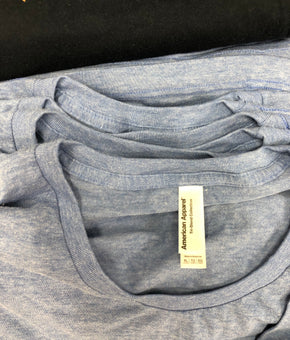 Women's Tops Short Sleeves Wholesale Lot, AMERICAN APPAREL ONLY, 65 Items, Shelf Pulls, MSRP $1,128