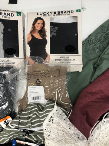 Women's Clothing Tops Wholesale Lot, LUCKY BRAND, POLO RALPH LAUREN, FREE PEOPLE, CALVIN KLEIN, DKNY, THREE DOTS and more, 25 items, Shelf Pulls, MSRP $967