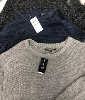 Men's Clothing Tops Sweater Wholesale Lot, SUN + STONE, INC, 18 Units, Shelf Pulls, MSRP $1,222