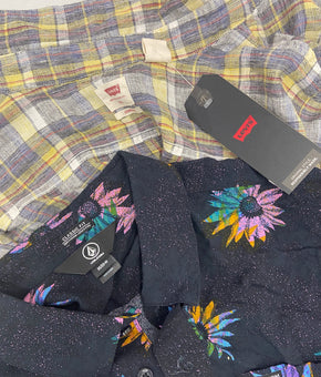 Men's Clothing Button Down Shirts Wholesale Lot, LEVI'S, Club Room, HICKEY FREEMAN, VOLCOM, SUN + STONE and more, 10 items, Shelf Pulls, MSRP $539