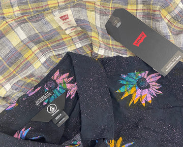 Men's Clothing Button Down Shirts Wholesale Lot, LEVI'S, Club Room, HICKEY FREEMAN, VOLCOM, SUN + STONE and more, 10 items, Shelf Pulls, MSRP $539