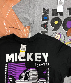 Men's Clothing Tops, Character T-Shirts and more, Wholesale Lot, LEVI'S, CALVIN KLEIN, TASSO ELBA, DISNEY, AMERICAN APPAREL and more, 29 items, Shelf Pulls, MSRP $671