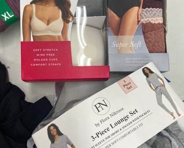 Women's Clothing, Intimates, Wholesale Lot, LUCKY BRAND, FREE PEOPLE, FELINA, FLORA NIKROOZ, 32 DEGREES, and more, 14 items, Shelf Pulls, MSRP $490