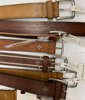 Men's Belts Wholesale Lot, SUN + STONE, 16 items, Shelf Pulls, MSRP $632
