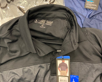 Men's Clothing Golf Polo Shirts & Other Tops Wholesale Lot, CALLAWAY, GREG NORMAN, BOLLE, PEBBLE BEACH, MONDETTA and more, 16 items, Shelf Pulls, MSRP $652