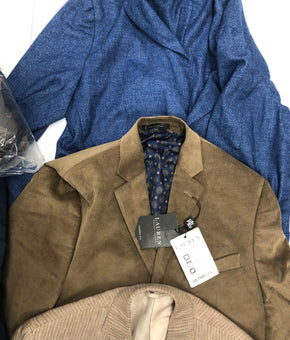 Men's Clothing Blazers and more, Wholesale Lot, LAUREN RALPH LAUREN, TALLIA ORANGE, ALTEA, HAWKE & CO and more, 5 items, Shelf Pulls, MSRP $1,856