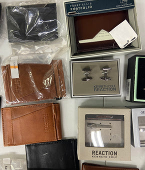 Men's Accessories (Wallets, Card Cases, Cuff Links, Tie Bar) Wholesale Lot, GUESS, GEOFFREY BEENE, RYAN SEACREST, PERRY ELLIS and more, 30 items, CUSTOMER RETURNS
