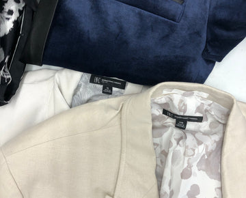 Men's Clothing SUITS/BLAZERS Wholesale Lot, INC Only, 6 Units, Shelf Pulls, MSRP $847