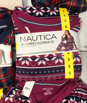 Women's Fleece Pajamas Wholesale Lot, NAUTICA, Free people, 11 items, Shelf Pulls, MSRP $730