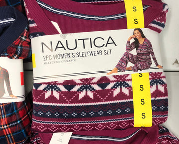 Women's Fleece Pajamas Wholesale Lot, NAUTICA, Free people, 11 items, Shelf Pulls, MSRP $730