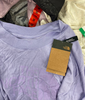 Women's Clothing Tops Wholesale Lot, NORTH FACE, NIKE, FREE PEOPLE, CALVIN KLEIN, EDDIE BAUER, BUFFALO, THREE DOTS, AQUA and more, 21 items, Shelf Pulls, MSRP $987