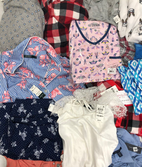 Women's Clothing Pajama Wholesale Lot, Lauren Ralph Lauren, Tommy Hilfiger, Charter Club, Family Pajamas, Muk Luks, Hanes and more, 14 Units, Shelf Pulls, MSRP $658.98