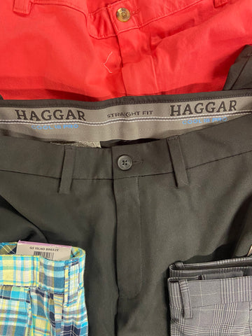 Men's Clothing Shorts & Pants Wholesale Lot, HAGGAR, CLUB ROOM, INC 10 items, Shelf Pulls, MSRP $577