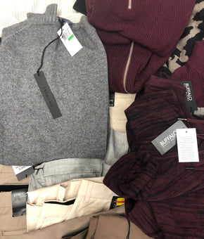 Men's Clothing Assorted Wholesale Lot, BUFFALO JEANS, DYLAN GRAY, ALFANI and more, 22 Units, Shelf Pulls, MSRP $1,802.98