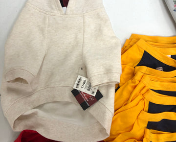 Dog's Clothing Wholesale Lot, AMERICAN APPAREL, FAMILY PJ and more, 52 items, Shelf Pulls, MSRP $655