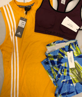 Women's Clothing Activewear Wholesale Lot, Nike, Adidas, Calvin Klein, Under Armour, Ideology and more, 31 Units, Shelf Pulls, MSRP $1,427.98