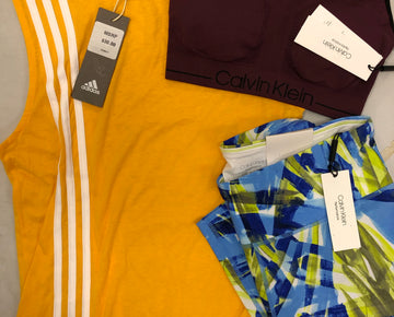 Women's Clothing Activewear Wholesale Lot, Nike, Adidas, Calvin Klein, Under Armour, Ideology and more, 31 Units, Shelf Pulls, MSRP $1,427.98