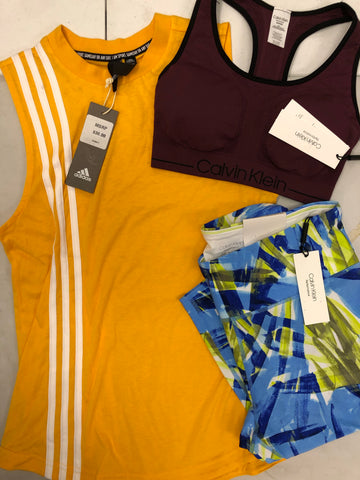 Women's Clothing Activewear Wholesale Lot, Nike, Adidas, Calvin Klein, Under Armour, Ideology and more, 31 Units, Shelf Pulls, MSRP $1,427.98