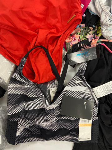 Women's Swimwear & Others Wholesale Lot, NIKE, ANNE COLE, HULA HONEY, CALIFORNIA WAVES, VINCE CAMUTO and more,  21 items, Shelf Pulls, MSRP $1,025
