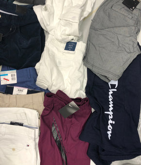 Men's Clothing Bottom Wholesale Lot, Levi's, Nike, Champion, Tommy Hilfiger, American Apparel, Club Room and more, 17 Units, Shelf Pulls, MSRP $888.46