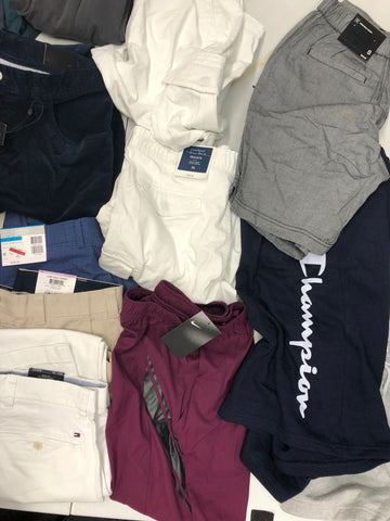 Men's Clothing Bottom Wholesale Lot, Levi's, Nike, Champion, Tommy Hilfiger, American Apparel, Club Room and more, 17 Units, Shelf Pulls, MSRP $888.46