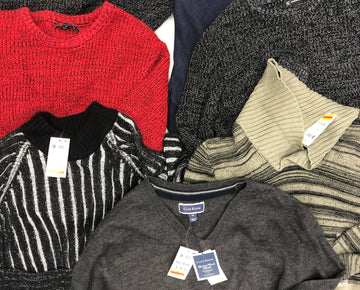 Men's Clothing Sweater Wholesale Lot, Dockers, Club Room, INC, 8 Units, Shelf Pulls, MSRP $571.50