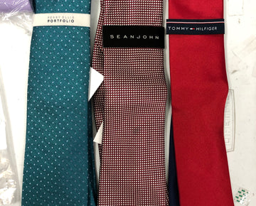 Men's Necktie & Bowtie Wholesale Lot, TOMMY HILFIGER, MICHAEL KORS, KENNETH COLE,RYAN SEACREST, CALVIN KLEIN and more, 58 items, CUSTOMER RETURNS, MSRP $