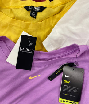 Women's Clothing Activewear Wholesale Lot, LAUREN RALPH LAUREN, NIKE, CHAMPION, CK PERFORMANCE, BASS OUTDOOR and more, 18 items, Shelf Pulls, MSRP $753