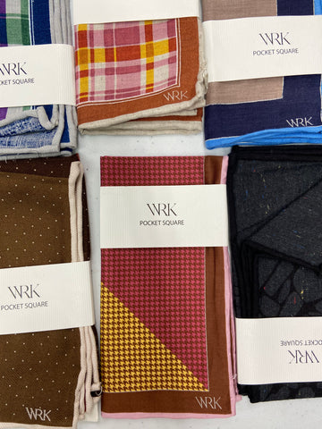 Men's Pocket Squares (Handkerchiefs) Wholesale Lot, WRK, 31 items, Shelf Pulls, MSRP $558