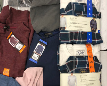 Men's Clothing Polo Shirts and other Tops Wholesale Lot, BANANA REPUBLIC, AMERICAN APPAREL, KIRKLAND, PEBBLE BEACH and more, 18 items, Shelf Pulls, MSRP $670